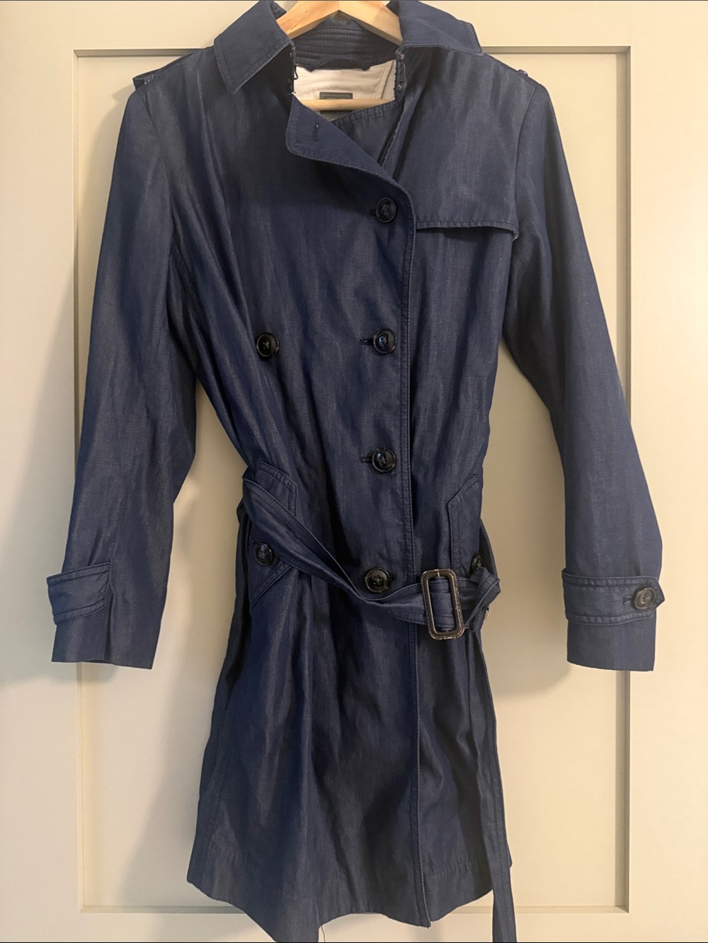 GAP Navy Blue Double-Breasted Trench Coat with Belt